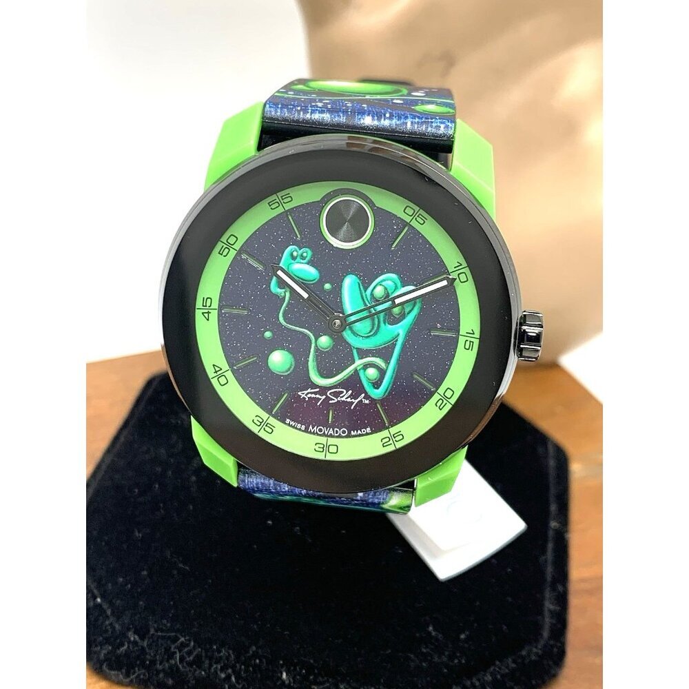 Movado X Kenny Scharf Artist Men's Watch 3601052 Swiss Quartz Rubber Strap 42mm